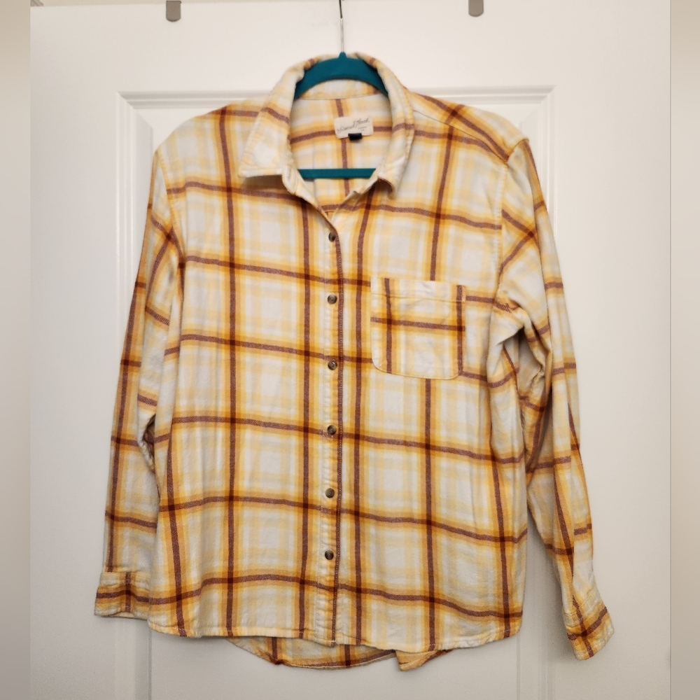 Yellow Plaid Button-Up Shirt